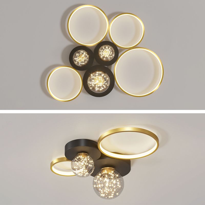 Moderne plafondlamp LED-cirkellicht Zwart Creatief foyerslaapkamerlicht