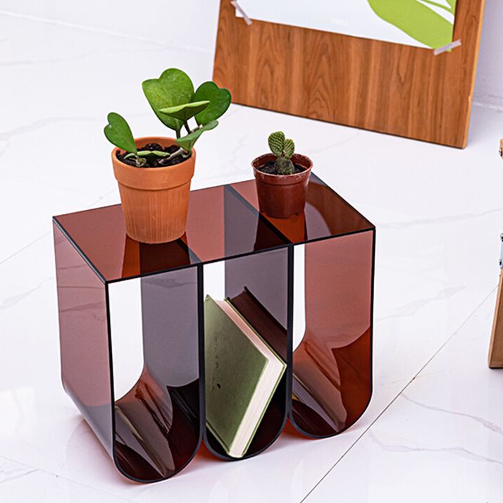 Contemporary Antique Finish Shelf Bookcase Acrylic Geometric Bookshelf