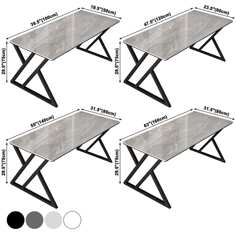 Rectangle Four-Color Dining Table Sintered Stone Table Modern with Double Pedestal
