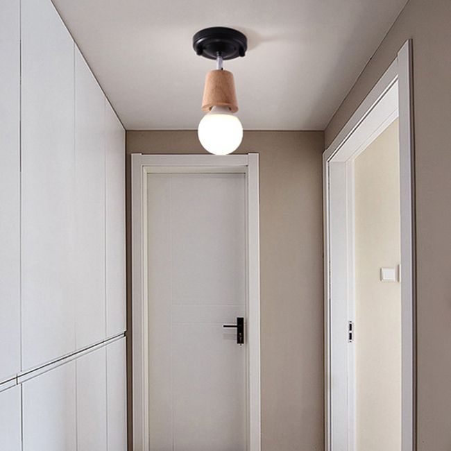 Modern Simple Wall Lamp Wooden Wall Vanity Lights for Powder Room Washroom