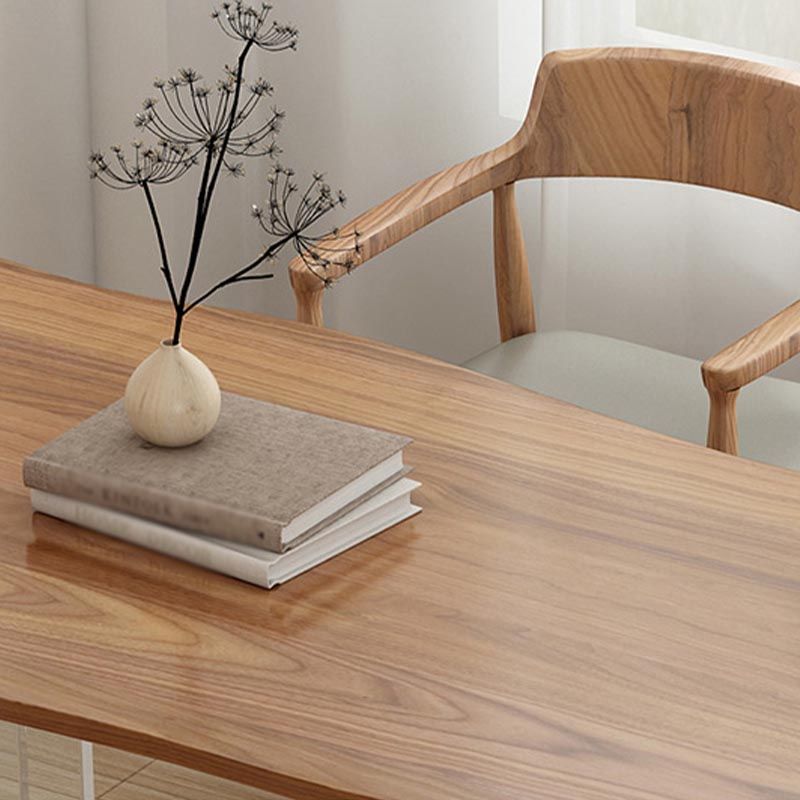 Contemporary Solid Wood Table for Restaurant Rectangle Table with Acrylic Base
