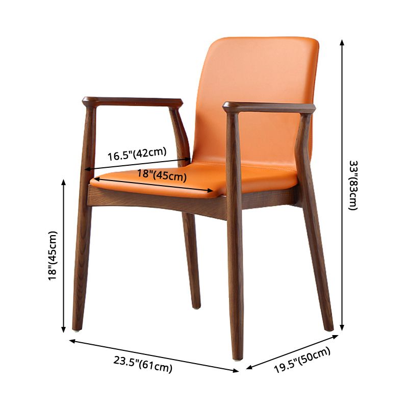 Contemporary Solid Back Kitchen Dining Arm Chair Solid Wood Dining Arm Chair