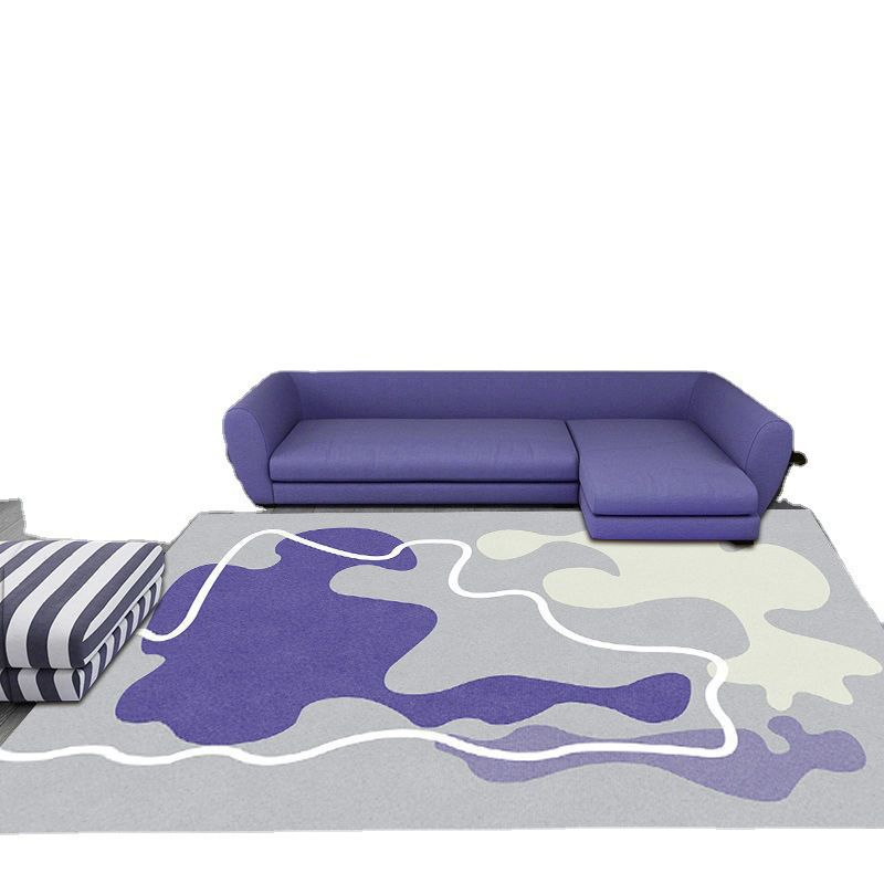 Green Contrast Color Carpet Polyester Simplicity Carpet Washable Carpet for Living Room