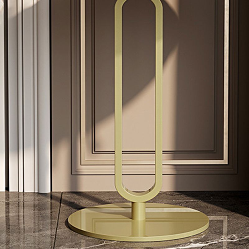 Modern Style Iron Material Base Rock Plate Table Round Side Table