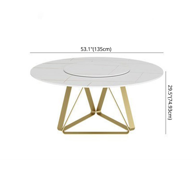 Modern Style Sintered Stone White Dining¬†Room¬†Set with Round Table Home Dining Table Furniture