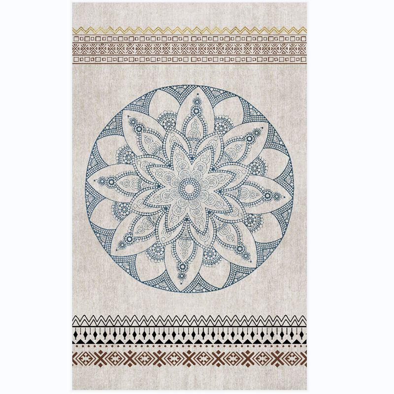 Traditional Morocco Area Carpet Tribal Pattern Polyester Area Rug Stain Resistant Rug for Home Decor