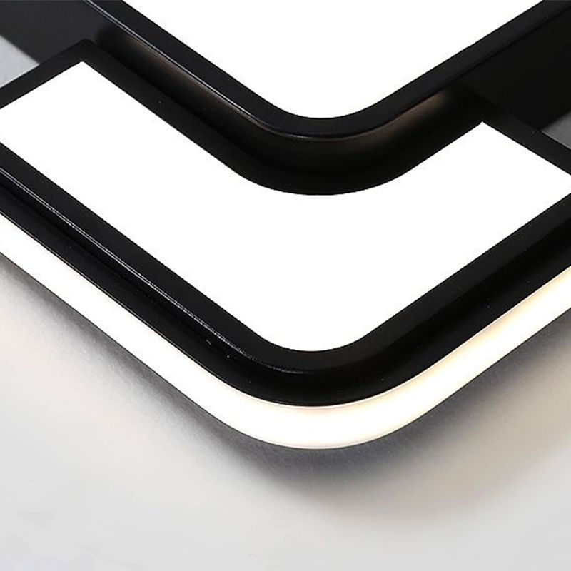 Splice LED encastré lumière acrylique simple chambre à coucher encastré plafonnier noir