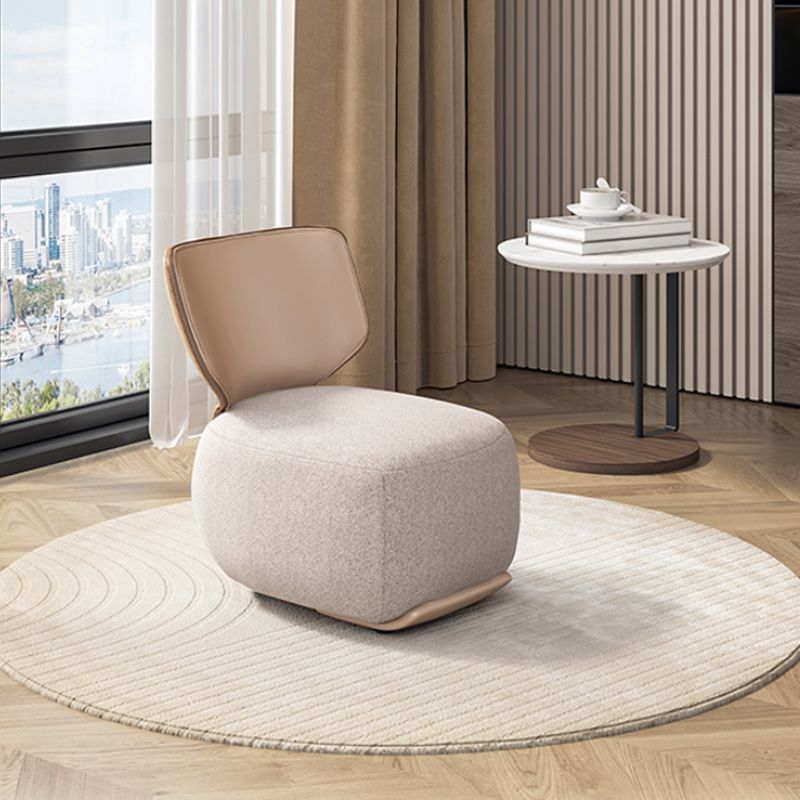 Mid-Century Modern Fixed Back Armless Fabric Solid Color Parsons Chair