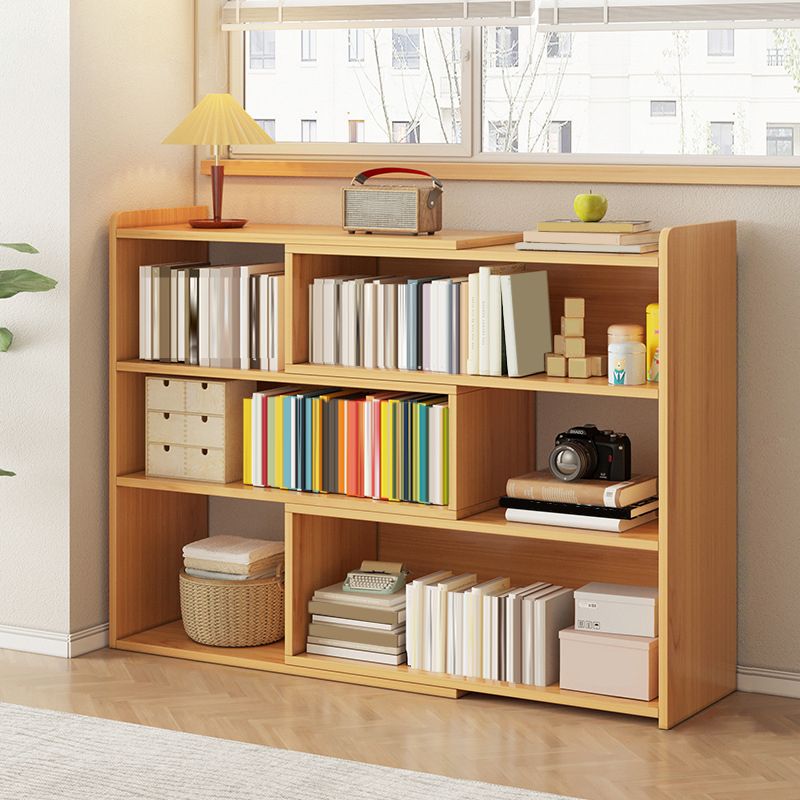 Modern Wood Horizontal Book Shelf Closed Back Shelf Bookcase