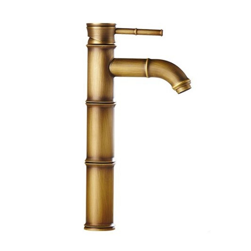Farmhouse Brass Bathroom Faucet Lever Handle Faucet Single Hole Vessel Sink Faucet