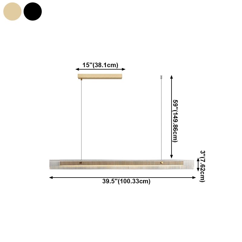 Moderna isla simple de metal rectangular en forma rectangular 1 Light Island Light para restaurante