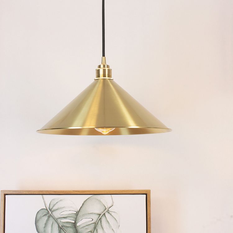 Pendre en forme de cône suspension de la lampe à manger en laiton moderne kit de lampe suspendue en or