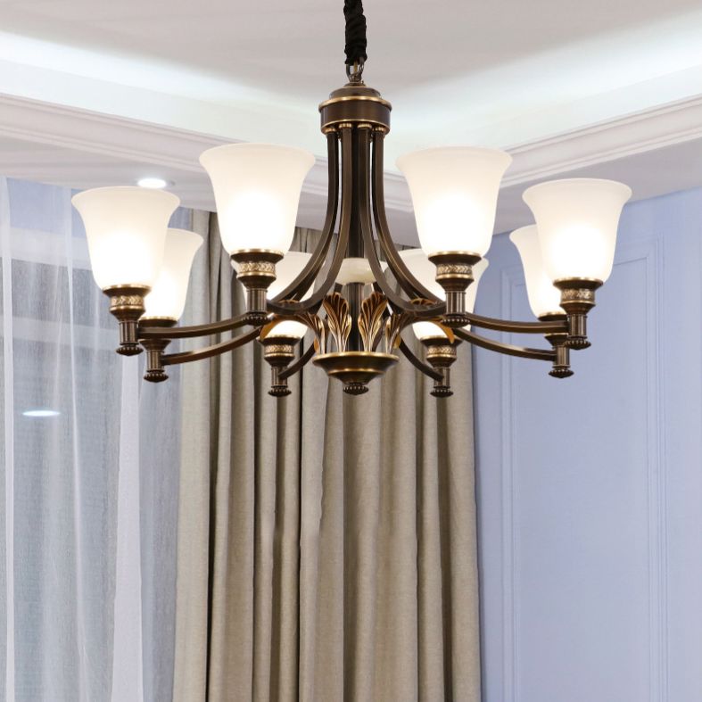 Copper Sputnik Pendant Light in Traditional Classic Style Glass Ceiling Light for Interior Spaces