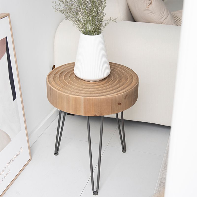 3 Legs Round Natural Finish Coffee Table Rustic Wooden Coffee Table