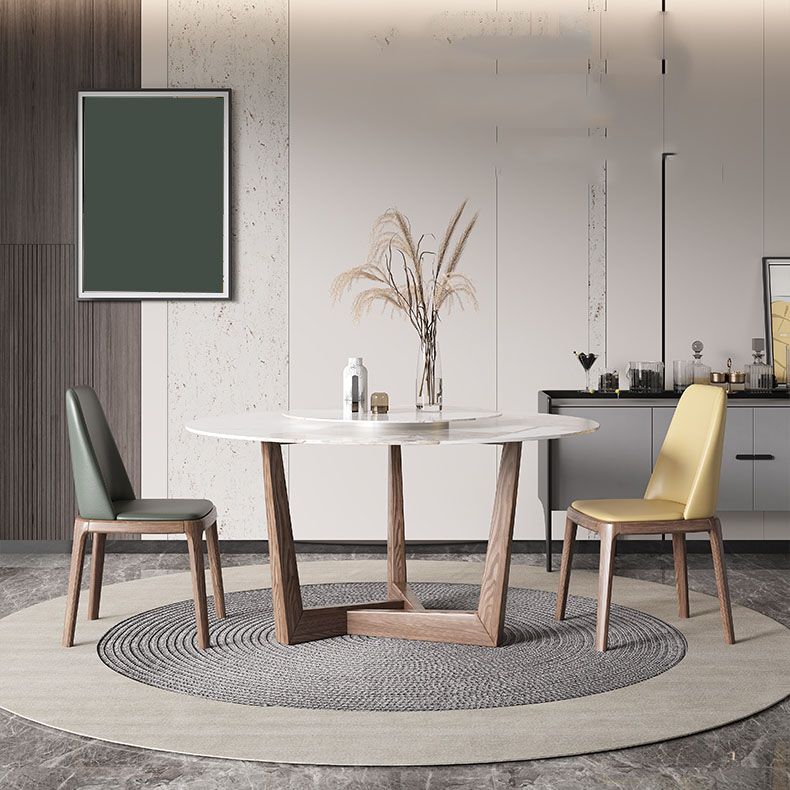 Round Dining Table Set 1/4/5/7 Pcs Solid Wood Frame Dining Table and Chairs