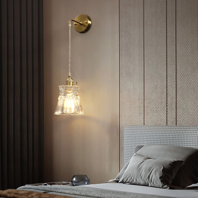 Modern Wall Light Scone Creative Glass Shade Wall Light Fixture for Bedroom
