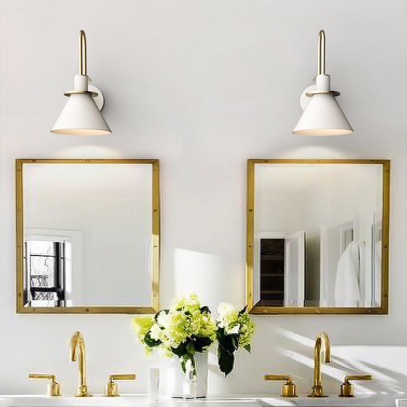 Conical Shaded Sconce Light Fixture Metal Wall Mount Lighting