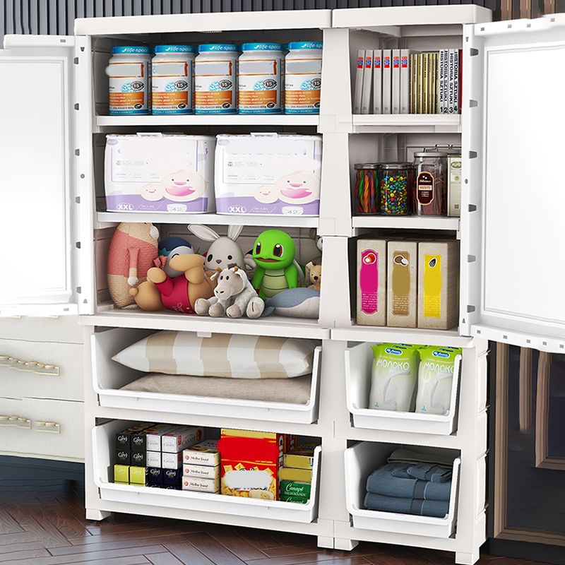 White Storage Cabinet with Drawers Contemporary Plastic Cabinet