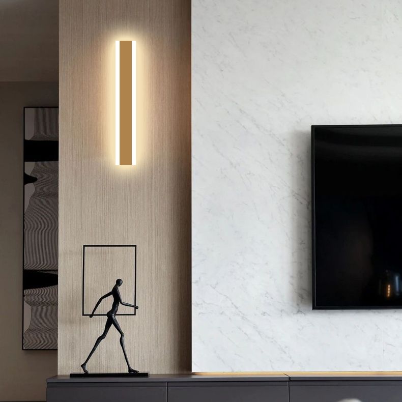 Metal Linear Shape Wall Light Modern Style 1-Light Wall Mounted Light