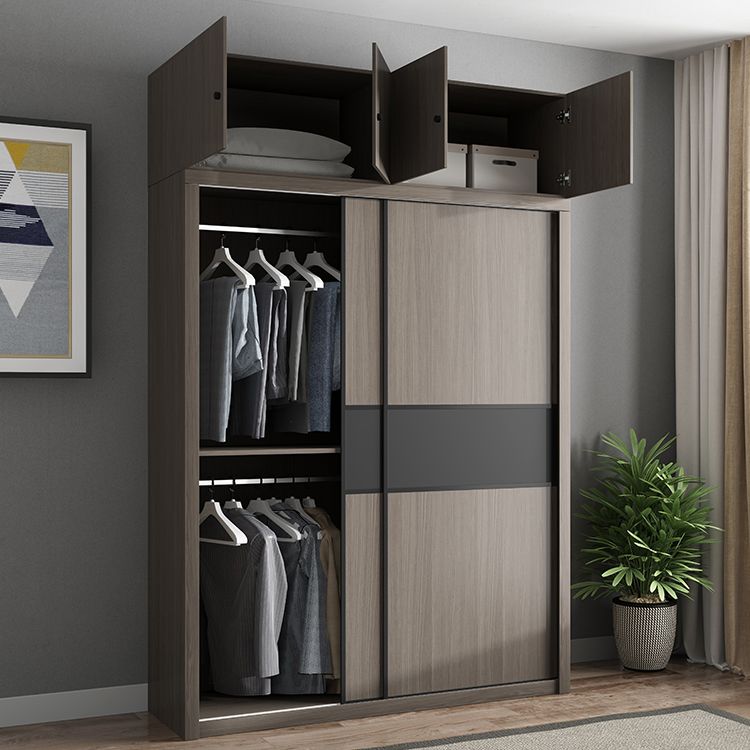 Engineered Wood Wardrobe Armoire With Shelves Modern Wardrobe Closet