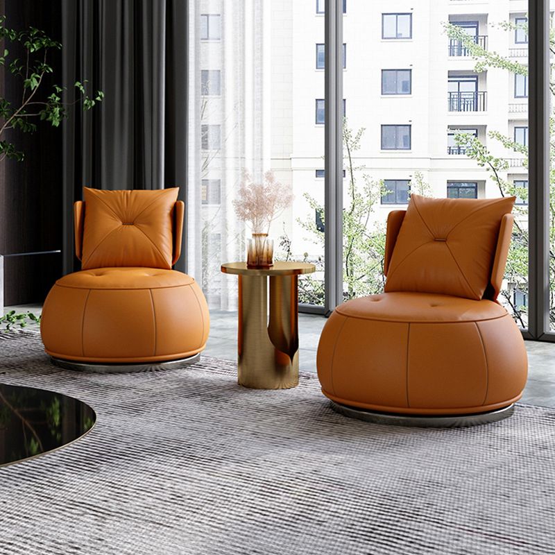 Contemporary Solid Color Lounge Chair Living Room Swivel Side Chair