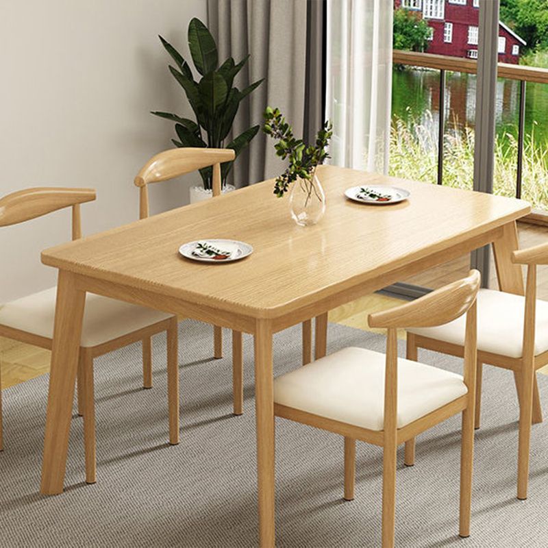 Rectangle Dining Table Mid-Century Modern Dining Table with 4 Wood Legs