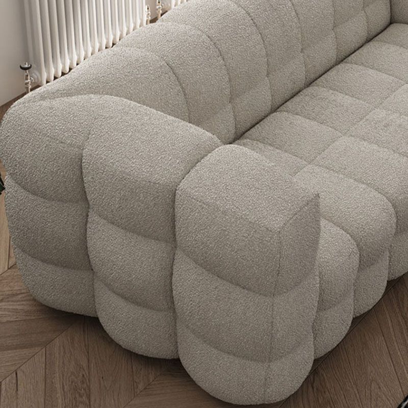 Solid Color Sofa Stationary Modern Square Arm Sofa for Living Room