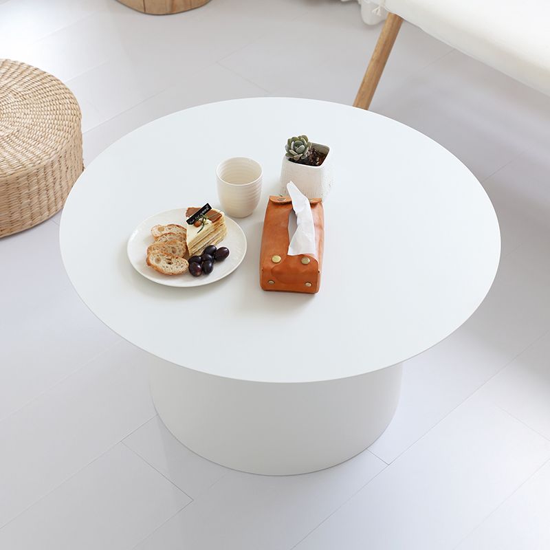 Round Metal Coffee Table Mid-century Modern Pedestal 2-Piece Cocktail Table