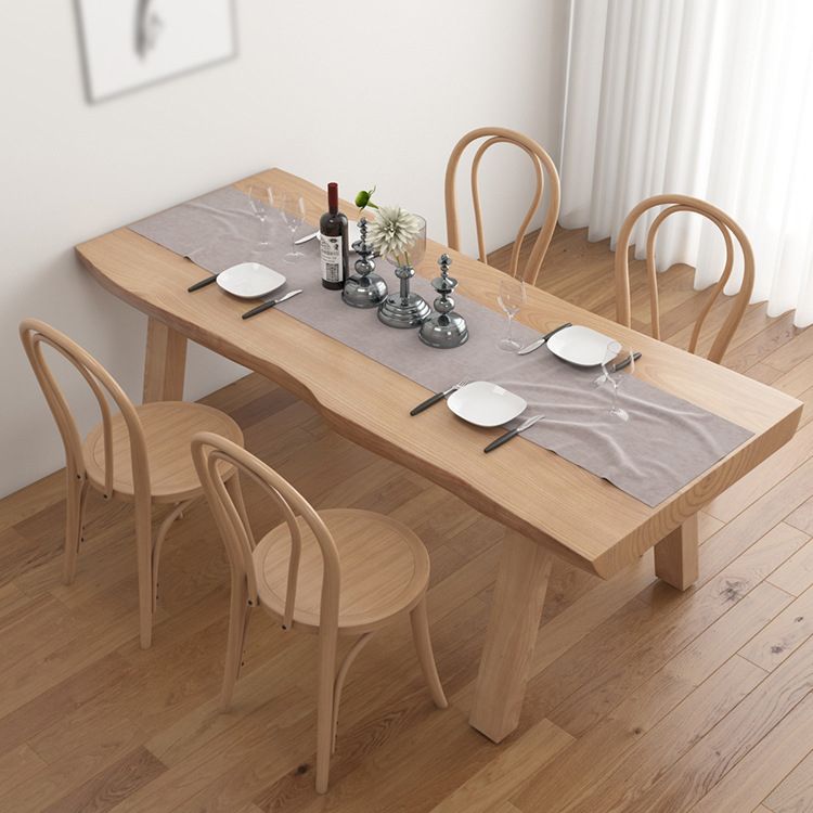 Pine Wood Dining Table Traditional Luxury Dining Table with 4 Legs