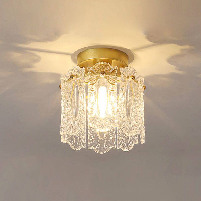 Modern Ceiling Light 1-Light Ceiling Mount Light with Glass Shade for Living Room