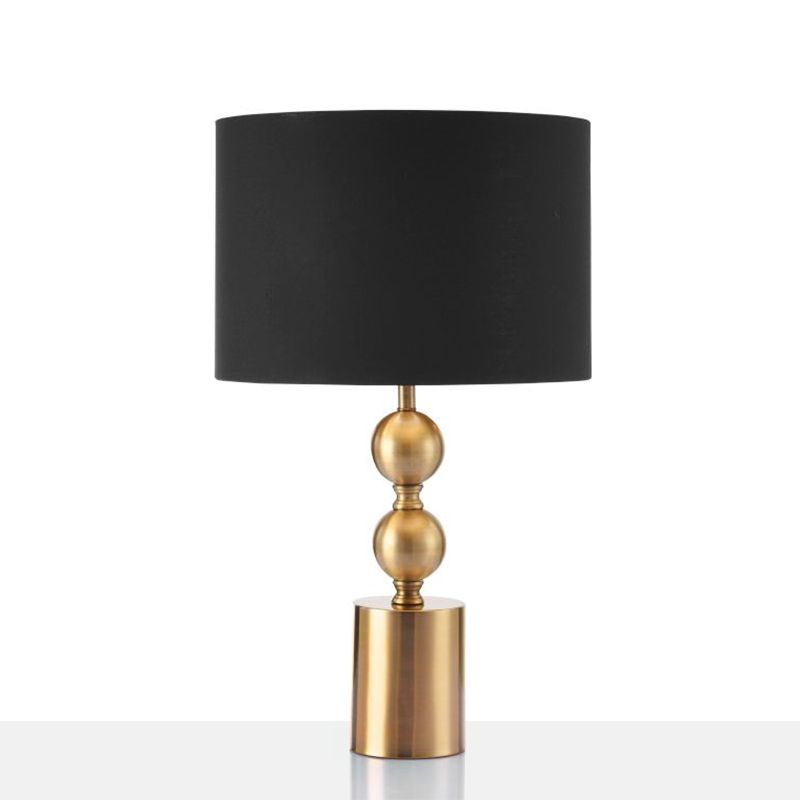 1 tête à part la lampe de nuit simplicité du bureau finition noire lumière avec une teinte en tissu de cylindre