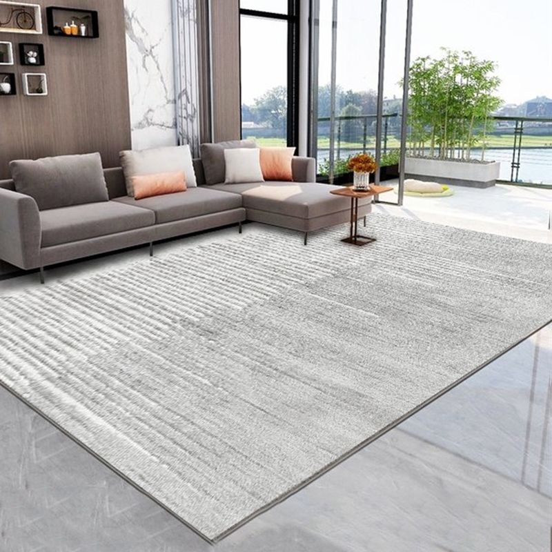 Relaxing Stripe Pattern Rug Apricot Tone Polyester Carpet Stain Resistant Indoor Rug for Home Decor