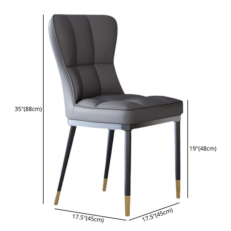 Chaise d'appoint scandinave à dossier solide, chaise de salle à manger rembourrée en métal