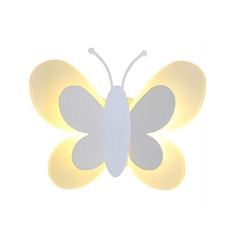 1-Light Butterfly Wall Sconce Modern Style Metal Wall Lighting for Living Room