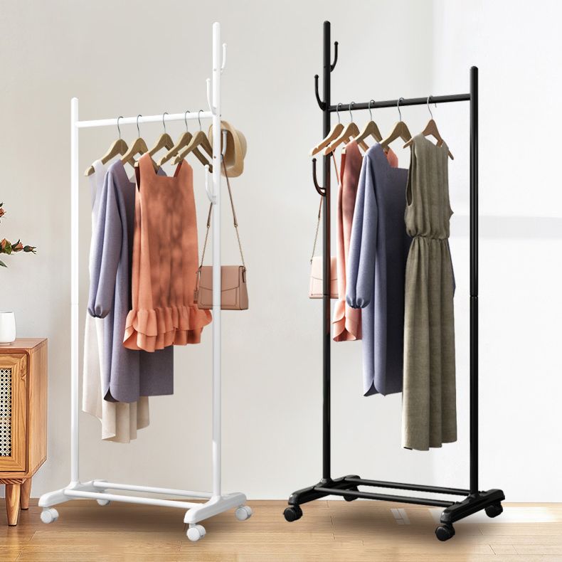 Black and White Steel Armoire Modern Style Cabinet with Clothing Rod