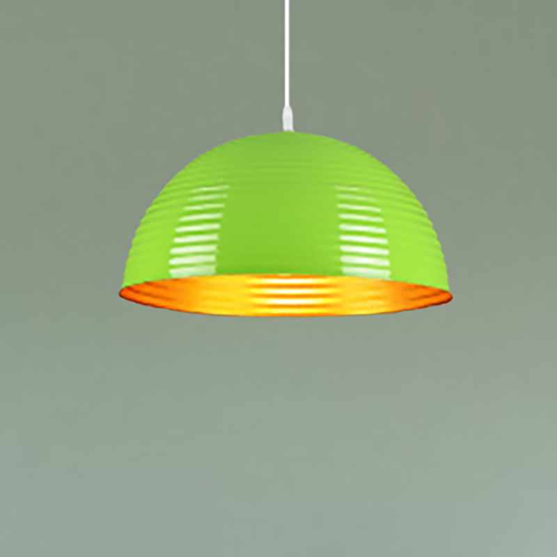 Luz colgante de tono de cúpula con luz de metal contemporáneo de metal rojo/amarillo/luz colgante, 12 "/16" /19.5 "de ancho