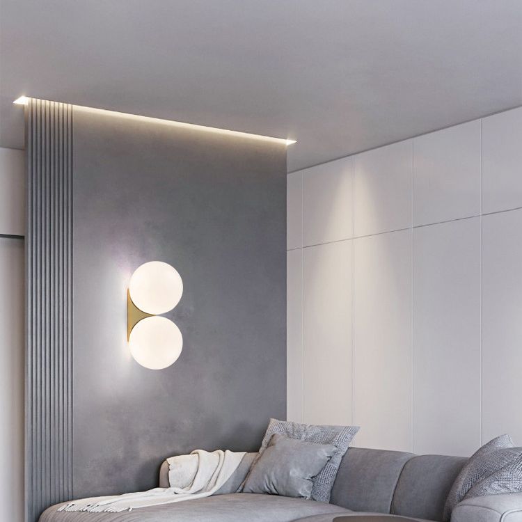 Luz de pared de matrimonio de 1 luces de 1 luces apliques de vidrio de estilo minimalista nórdico
