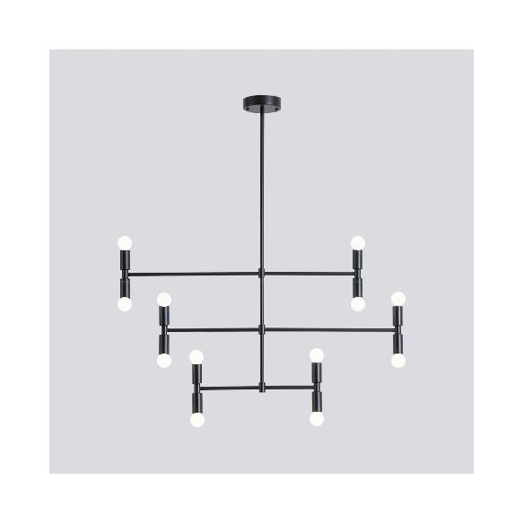 Kale bol kroonluchter lamp midden-eeuws metalen 12 lichten zwart/gouden hanglamp met horizontale staaf