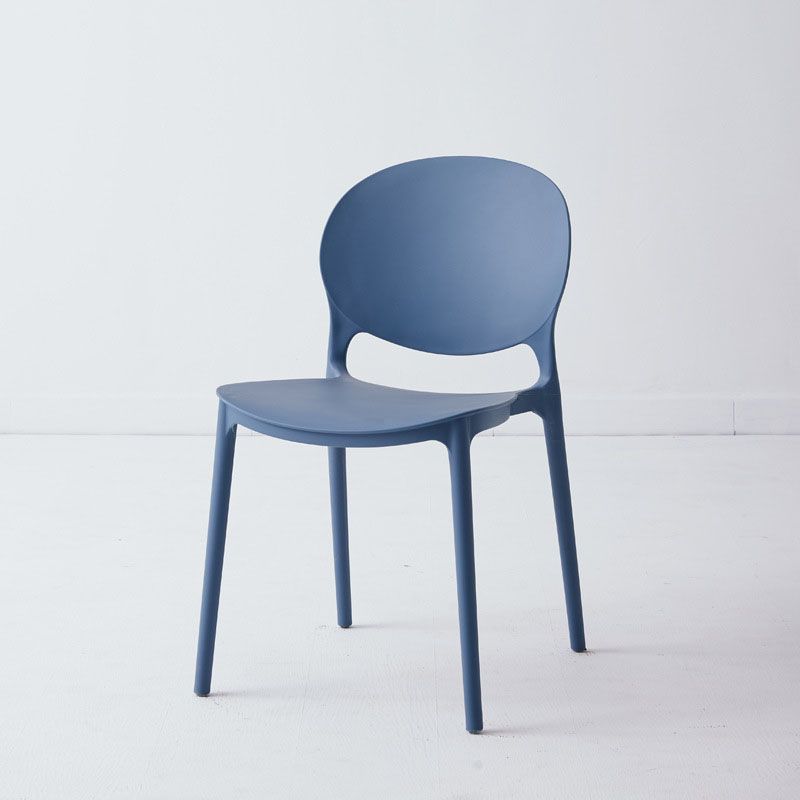Modern Style Stackable Plastic Chair Open Back Dining Side Chair (Set of 4)