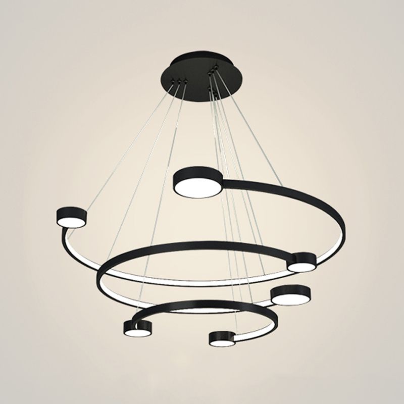Luces de lámpara de araña de forma múltiple contemporánea accesorios de iluminación de lámpara de metal