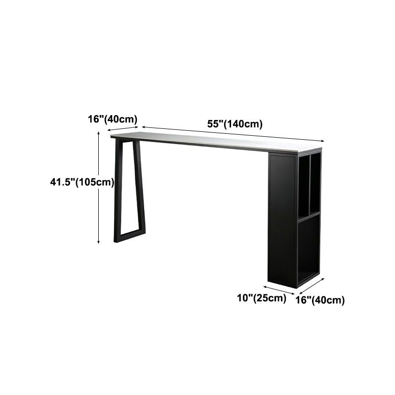 42-inch Height Cocktail Bar Table Industrial Style Metal Base Bar Height Storage Table