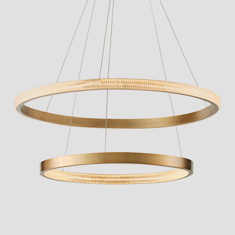 Circle Shade Metal Chandelier Lights Modern Chandelier Lighting Fixtures in Gold