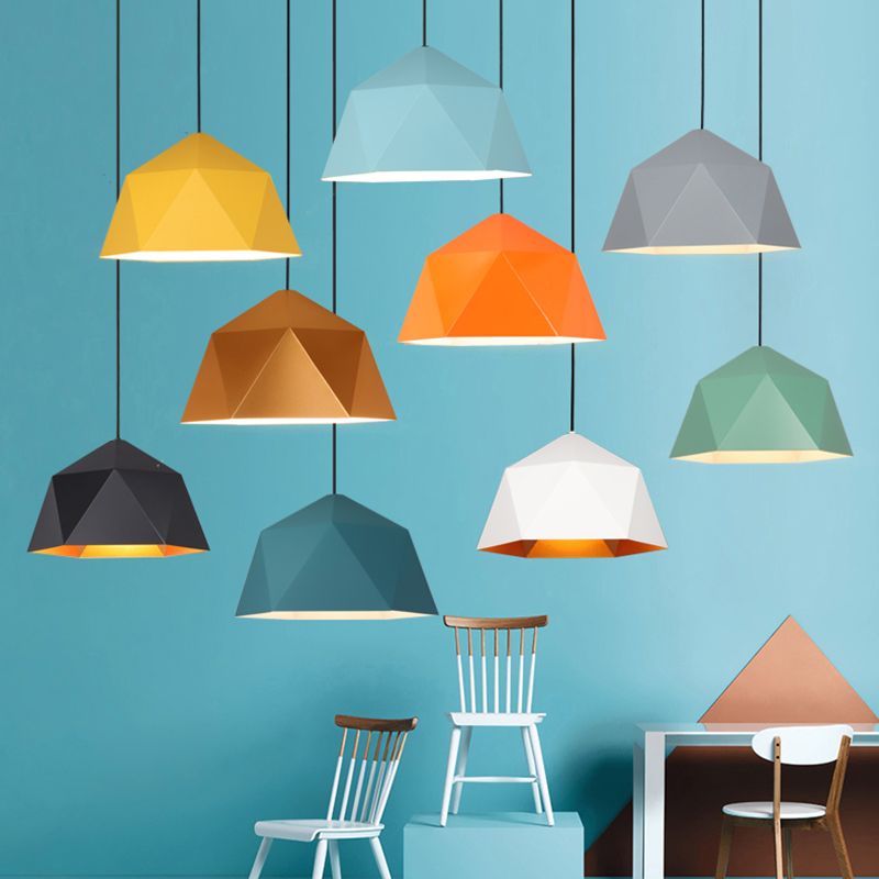 Geometric Ceiling Pendant Lamp Modern Style Metal Pendant Light Fixture for Restaurant