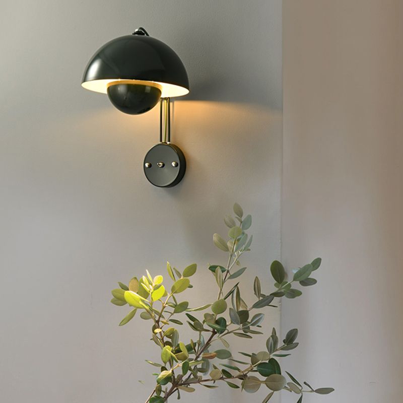 Nordic Style Metal Wall Mount Light Dome Shape Colorful Wall Lamp for Living Room