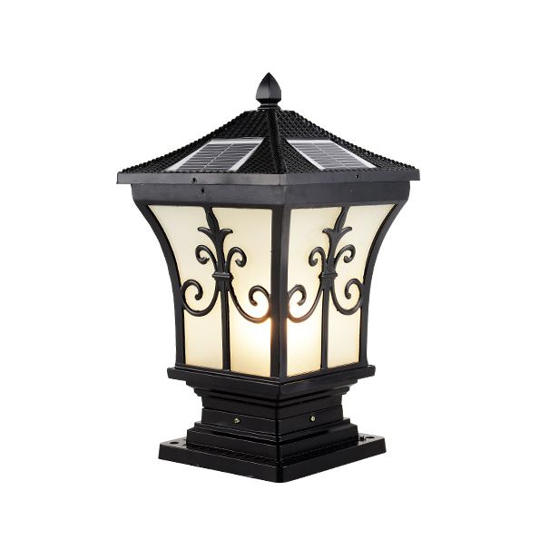 Modern Outdoor Lamp Minimalist Solar Lamp with Acrylic Shade for Backyard