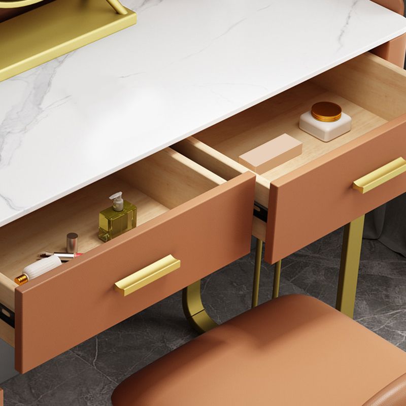 Bedroom Make-up Vanity Luxurious Stone Top Makeup Vanity Desk Table