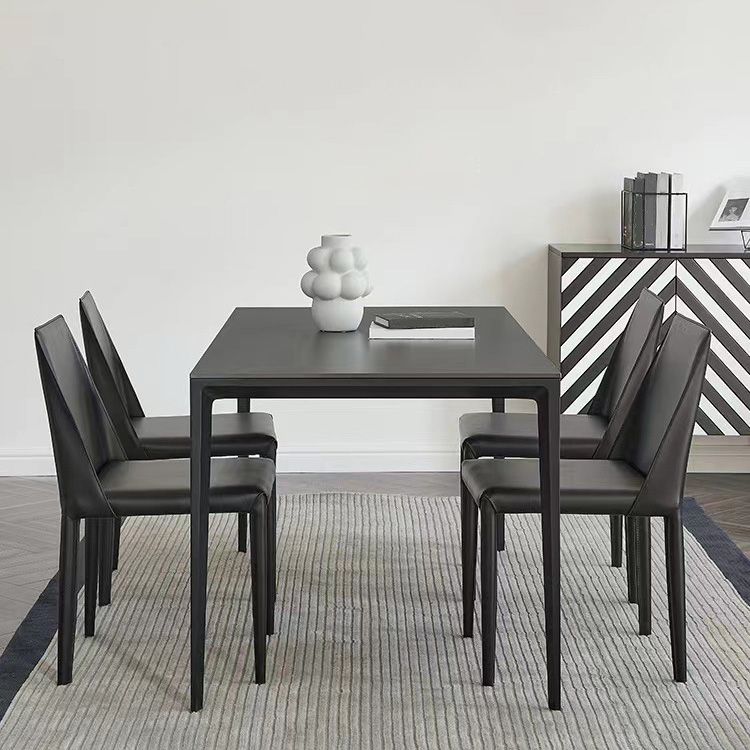 Medieval Modern Stone Dining Table 4 Black Legs Table for Dining Room