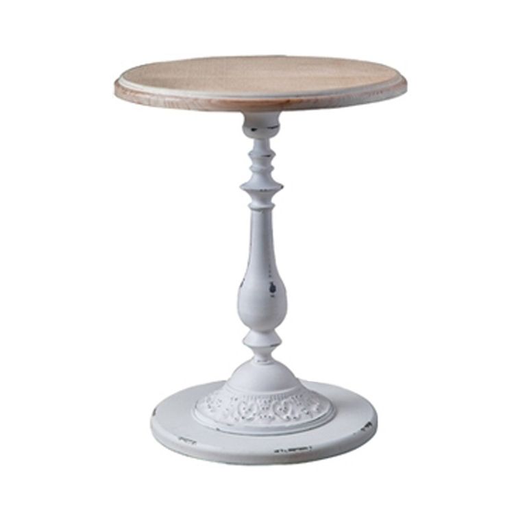 French Country Distressed Pedestal Cocktail Table Wooden Coffee Table for Home