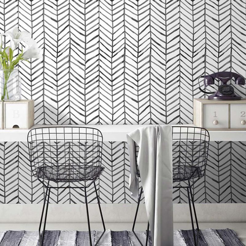 Abstract  Chevron Wallpaper Aesthetic Decorative Self-Adhesive Wall Covering 17.5-inch x 19.5-foot