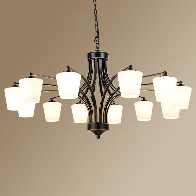 Retro -sich verjüngter Schatten Kronleuchter hängendes Glashängung Licht für Esszimmer